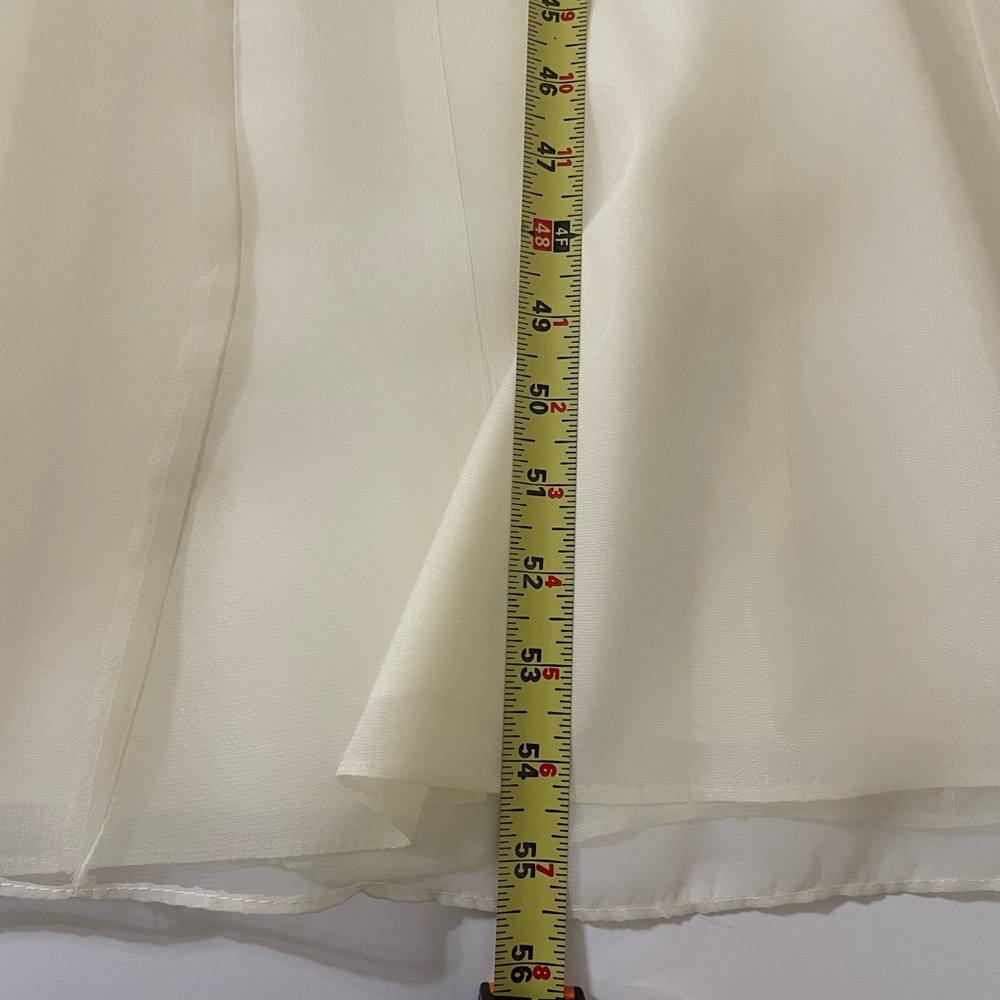Vintage 90s Ivory Sheath Long Wedding Dress Empire Bust Satin Chiffon Small - Picture 10 of 10